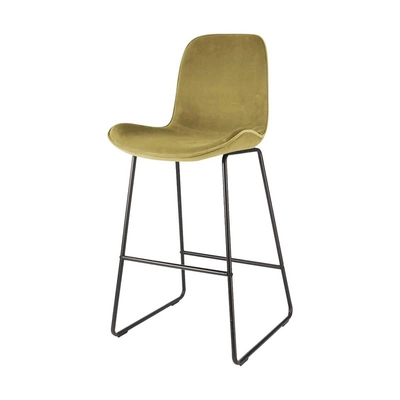 Nolon Nino-Fe Barkruk velvet olijf groen - zwart onderstel - 75 cm