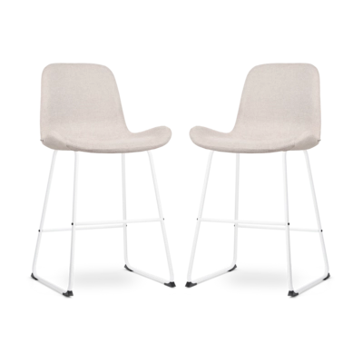 Nolon Nino-Fe Barkrukken Set van 2 - Beige - Wit - 65 cm