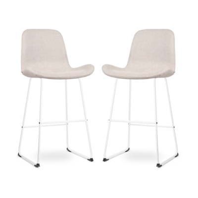 Nolon Nino-Fe Barkrukken Set van 2 - Beige - Wit - 75 cm