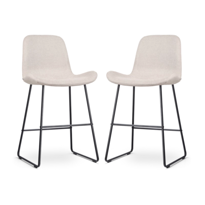 Nolon Nino-Fe Barkrukken Set van 2 - Beige - Zwart - 65 cm