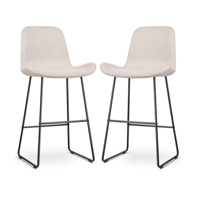 Nolon Nino-Fe Barkrukken Set van 2 - Beige - Zwart - 75 cm