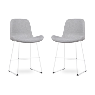 Nolon Nino-Fe Barkrukken Set van 2 - Lichtgrijs - Wit - 65 cm