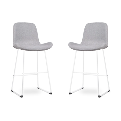 Nolon Nino-Fe Barkrukken Set van 2 - Lichtgrijs - Wit - 75 cm
