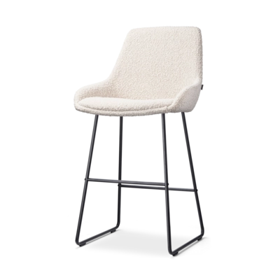 Nolon Nino-Isa Barkruk Boucle Beige - Stof - Zwart Onderstel - 65 cm