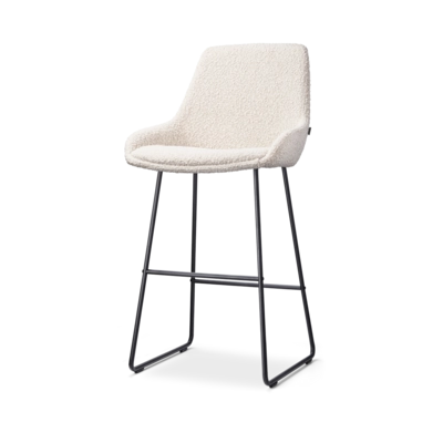 Nolon Nino-Isa Barkruk Boucle Beige - Stof - Zwart Onderstel - 75 cm