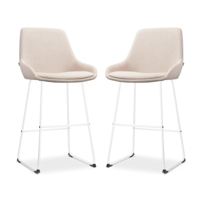 Nolon Nino-Isa Barkrukken Set van 2 - Beige - Wit - 75 cm