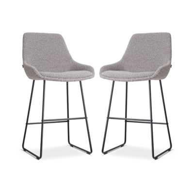 Nolon Nino-Isa Barkrukken Set van 2 - Boucle Taupe - Zwart - 65 cm
