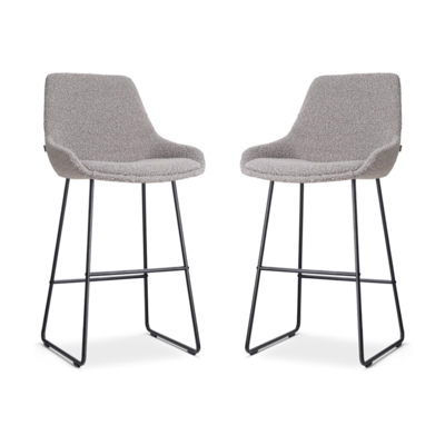 Nolon Nino-Isa Barkrukken Set van 2 - Boucle Taupe - Zwart - 75 cm
