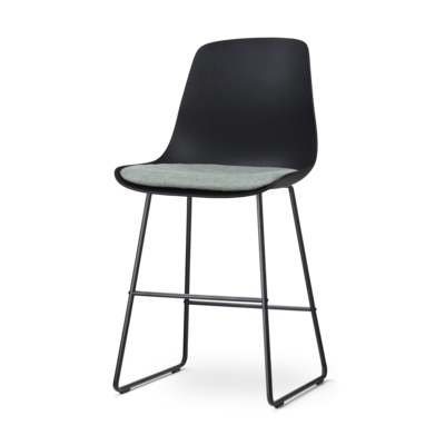 Nolon Nino-Liv Barkruk Zwart - Zacht Groen Kussen - Zwart Frame - 65cm