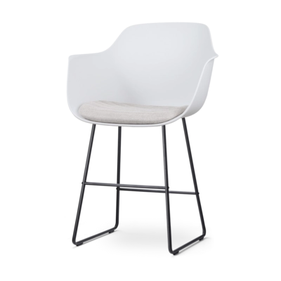 Nolon Nino-Liz Barkruk Wit - Beige Kussen - Zwart Onderstel - 65 cm