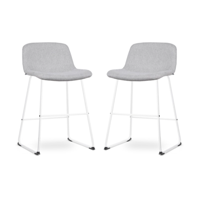 Nolon Nino-Mats Barkrukken Set van 2 - Lichtgrijs - Wit - 65 cm