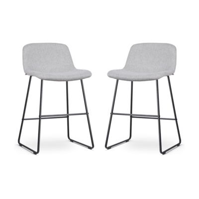 Nolon Nino-Mats Barkrukken Set van 2 - Lichtgrijs - Zwart - 65 cm
