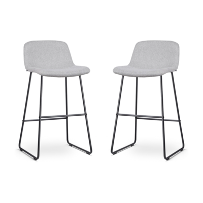 Nolon Nino-Mats Barkrukken Set van 2 - Lichtgrijs - Zwart - 75 cm