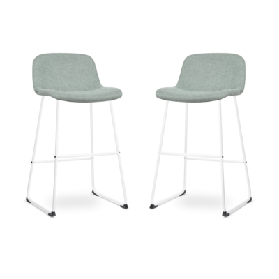 Nolon Nino-Mats Barkrukken Set van 2 - Zacht groen - Wit - 75 cm