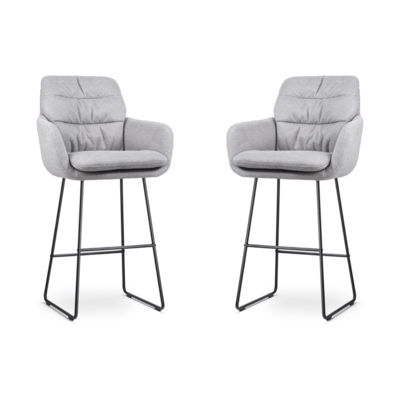 Nolon Nino-Mia Barkrukken Set van 2 - Grijs - Zwart - 75 cm