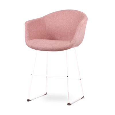 Nolon Nino-Otis Barkruk Zacht Roze - met Armleuning - Wit - 65 cm