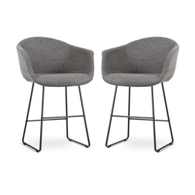 Nolon Nino-Otis Barkrukken Set van 2 - Donkergrijs - Zwart - 65 cm