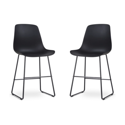 Nolon Nino-Pip Barkruk zwart - zwart onderstel - 65 cm - set van 2