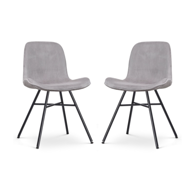 Nolon Noa-Fe Eetkamerstoelen Set van 2 - Rib Warm Grijs - Zwarte Poten