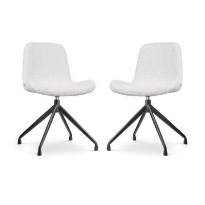 Nolon Nola-Fe Draaibare Eetkamerstoelen Set van 2 Teddy Wit - Wit