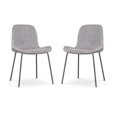 Nolon Nora-Fe Eetkamerstoelen Set van 2 - Rib Warm Grijs Zwarte Poten