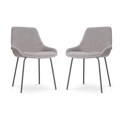 Nolon Nora-Isa Eetkamerstoelen Set van 2 - Boucle Taupe - Zwart