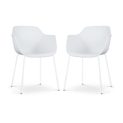 Nolon Nora-Puk Eetkamerstoelen Set van 2 - Wit - Wit Onderstel