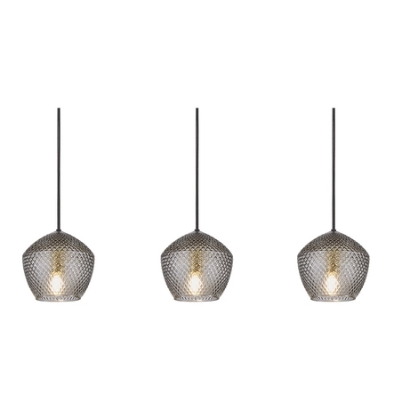 Nordlux Orbiform Hanglamp Smoked Glass Brass 3 spot