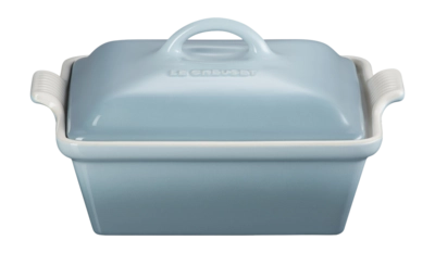 Ovenschaal Le Creuset Heritage vierkant met deksel Sea Salt 23 cm