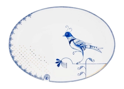Pip Studio Pip & The Blue Bird Serveerschaal White Oval 30 x 21,5 cm