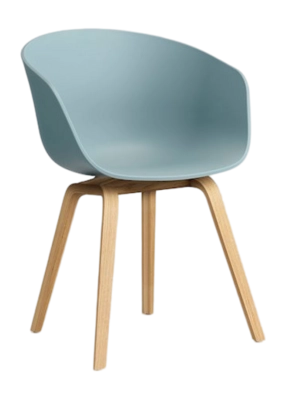 HAY About a Chair AAC22 Stoel - Oak - Dusty Blue