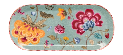Pip Studio Blooming Tales Taartplateau Fantasy Blue Home Cake Tray 33,3 x 15,5 cm Set van 6