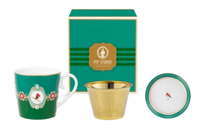 Pip Studio Love Birds Medallion Theeset Tea For One Emerald-Green Home