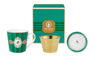 Pip Studio Love Birds Theeset Emerald-Green Home Tea For One Medallion Stripes