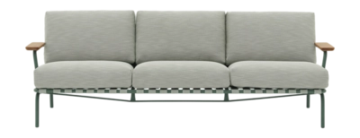 Muuto Settle Tuinbank Dark Green Sofa w. Armrest 3-Seater Ribbed Weave 2