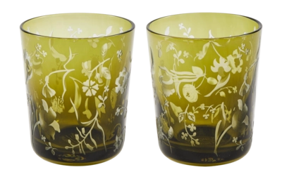 Polspotten Polspotten x Rijksmuseum Tumbler Dark Green Scattered Flowers (Set van 2)