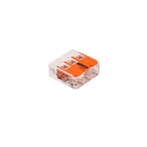 Wago verbindingsklem 3-voudig 4mm² – 50 stuks