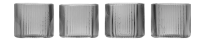 Ferm Living Ripple Waterglazen 4 st. - 200 ml - Smoked Grey